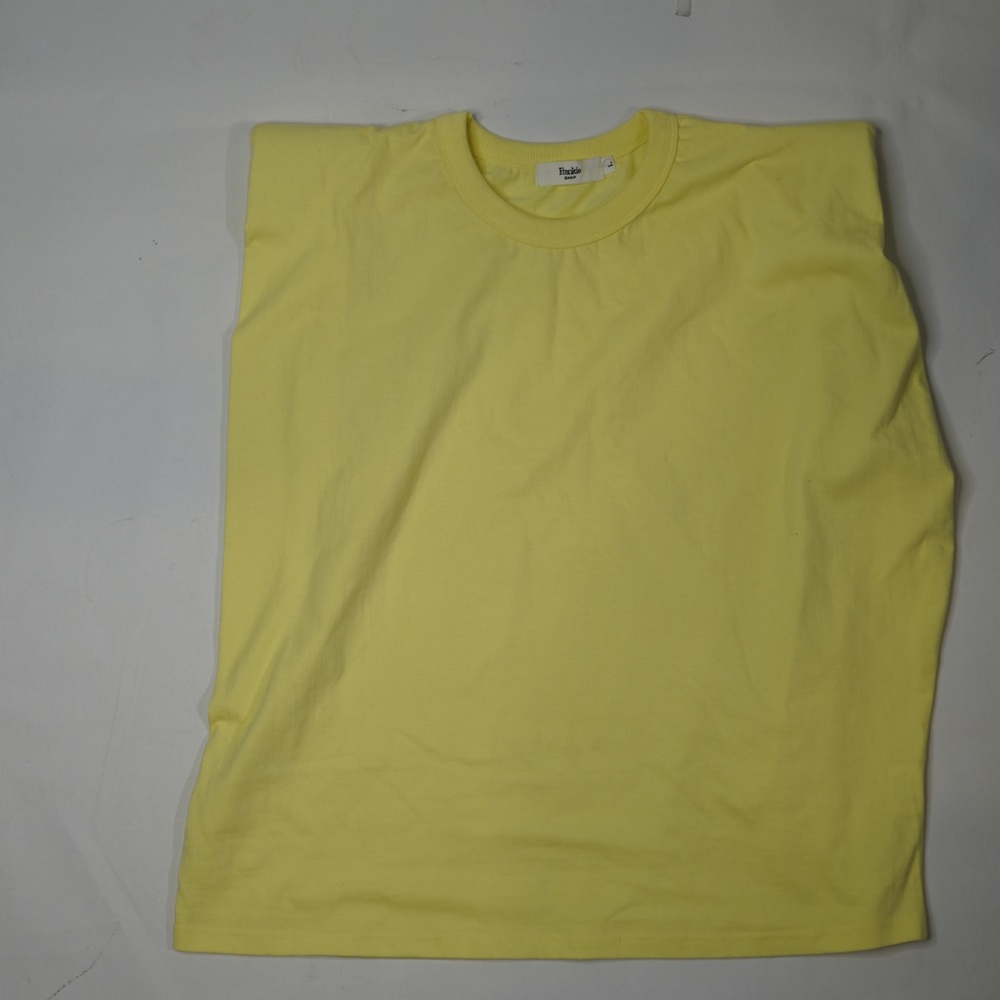 The Frankie Shop Yellow Eva Shoulder Pad Boho Sleeveless Round neck T-shirt - Picture 7 of 10